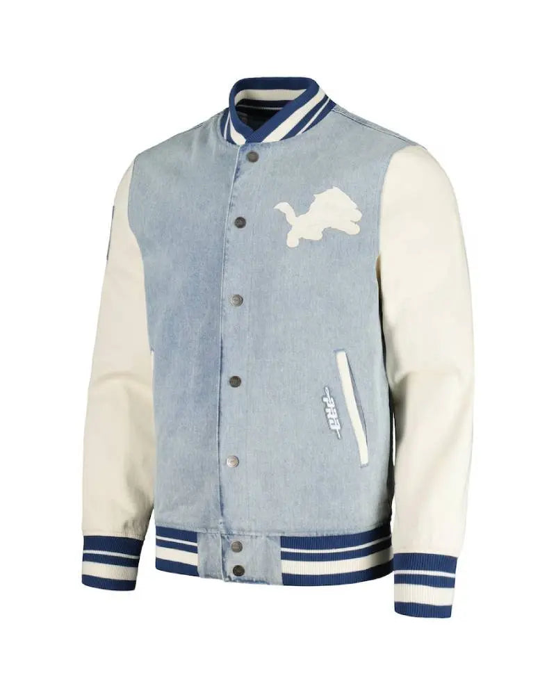 Pro Standard Denim Detroit Lions Varsity Blues Jacket USA Jackets