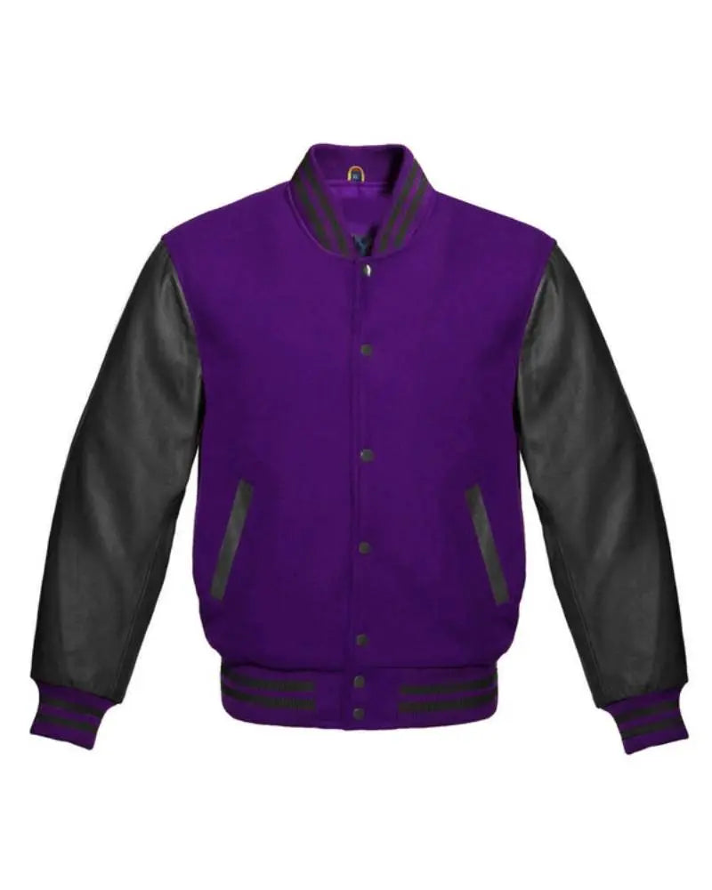 Purple And Black Varsity Jacket USA Jackets