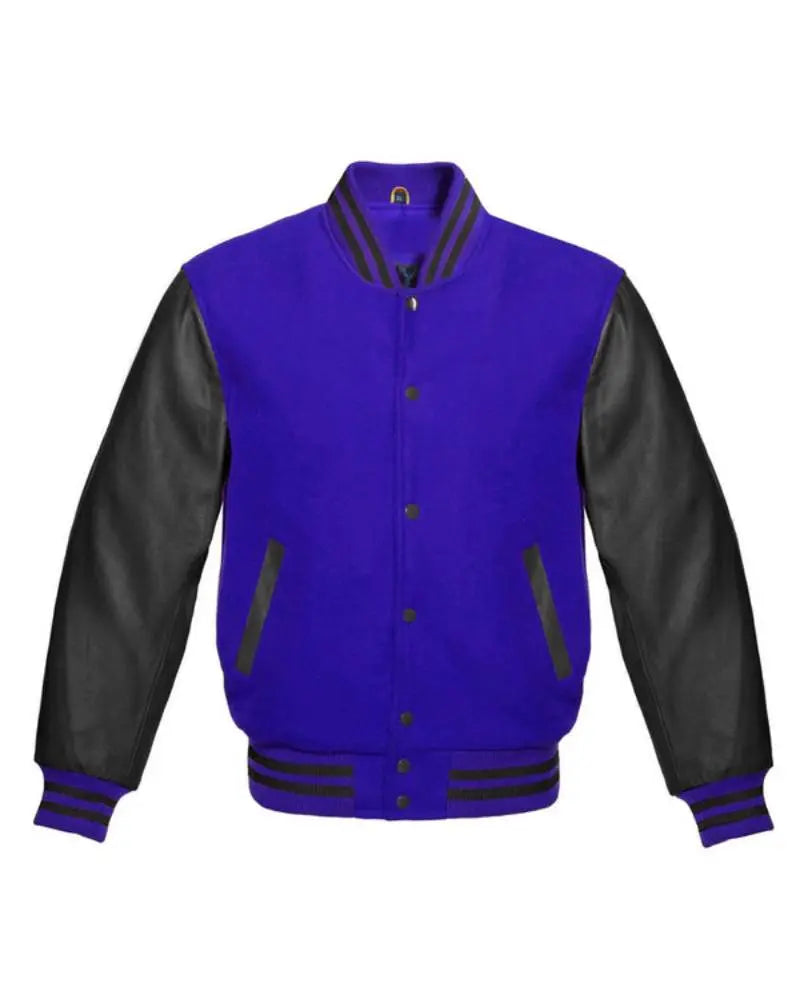 Royal Blue And Black Varsity Jacket USA Jackets