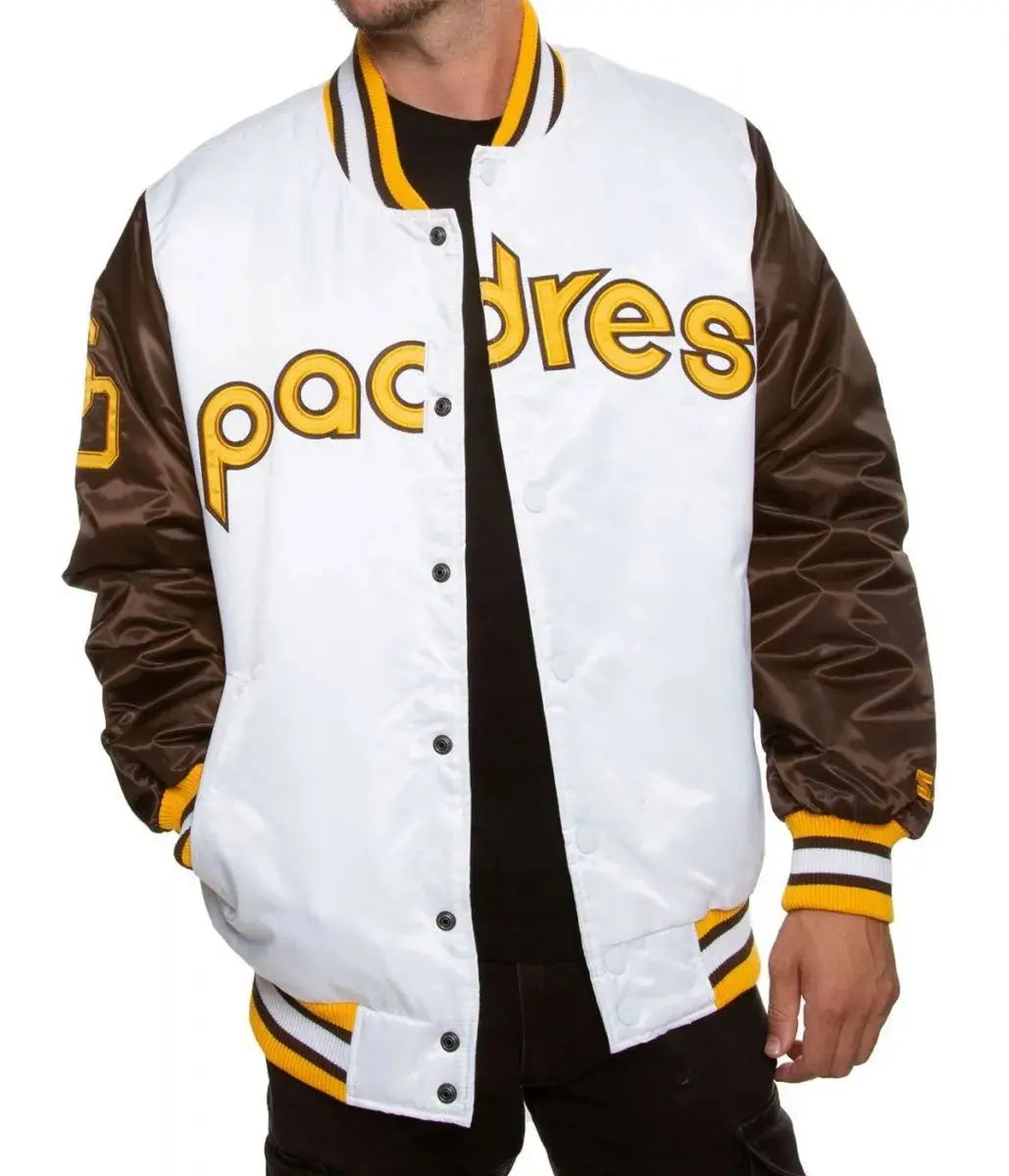 San Diego Padres Bomber Brown and White Jacket USA Jackets