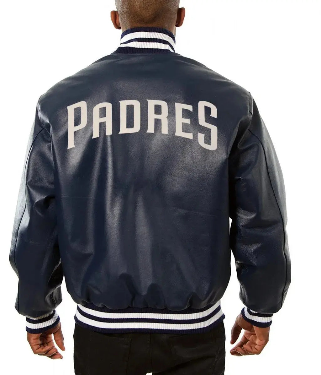 San Diego Padres Navy Blue Leather Jacket USA Jackets
