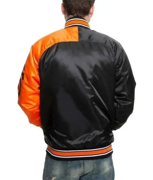 San Francisco Giants Stadium Black And Orange Varsity Jacket USA Jackets