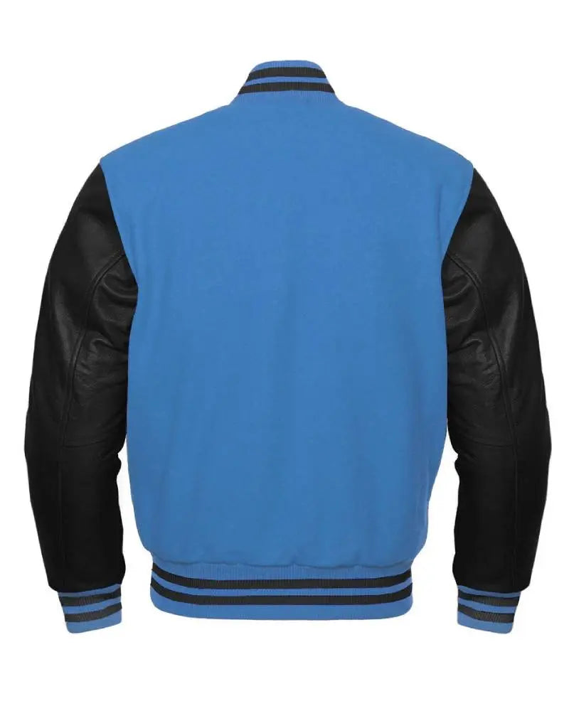 Sky Blue And Black Varsity Jacket USA Jackets