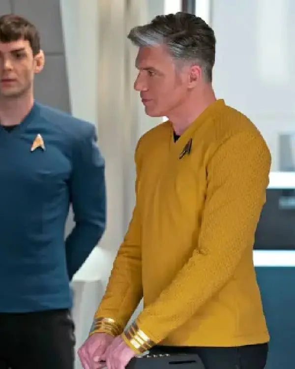 Star Trek Strange New Worlds Anson Mount Yellow Shirt USA Jackets