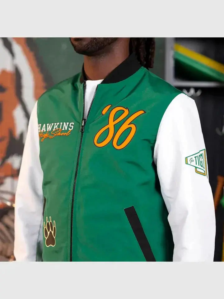 Stranger Things x Hawkins Tigers Reversible Bomber Jacket USA Jackets
