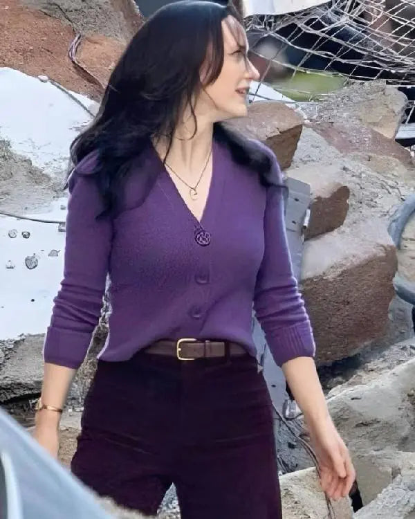 Superman 2025 Rachel Brosnahan Purple Cardigan USA Jackets