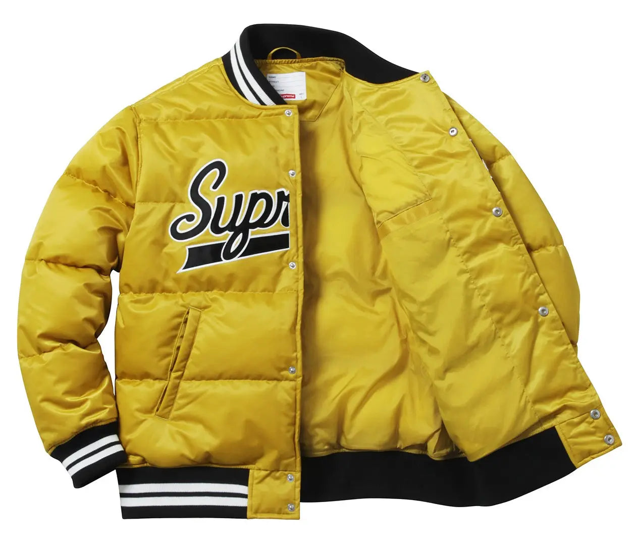 Supreme Black Puffy Varsity Jacket USA Jackets