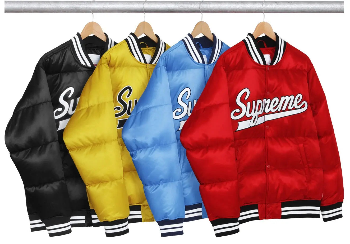 Supreme Black Puffy Varsity Jacket USA Jackets