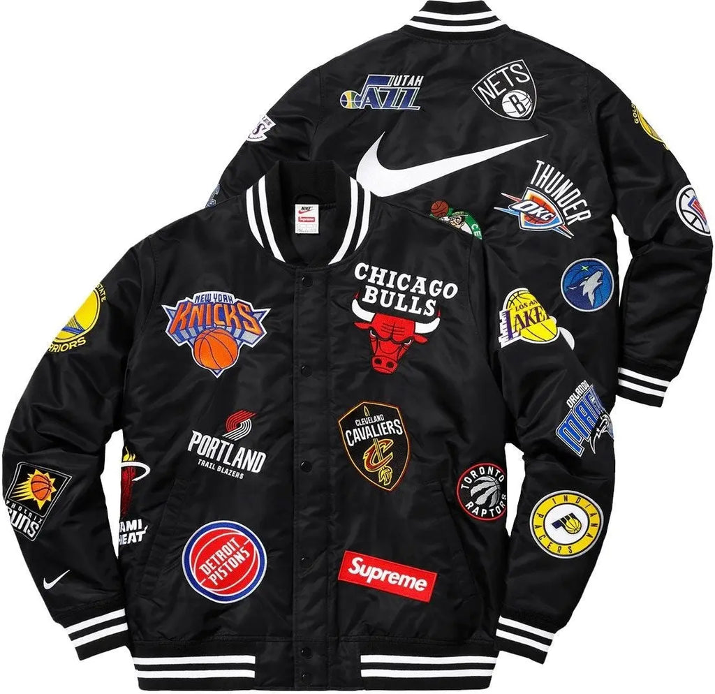 Supreme X Nike NBA Teams Logo Varsity Jacket USA Jackets