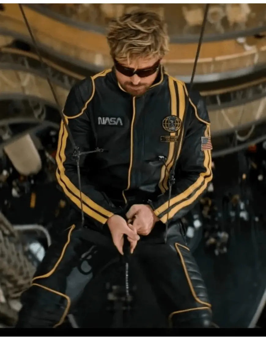 The Fall Guy 2024 Ryan Gosling NASA Leather Tracksuit USA Jackets