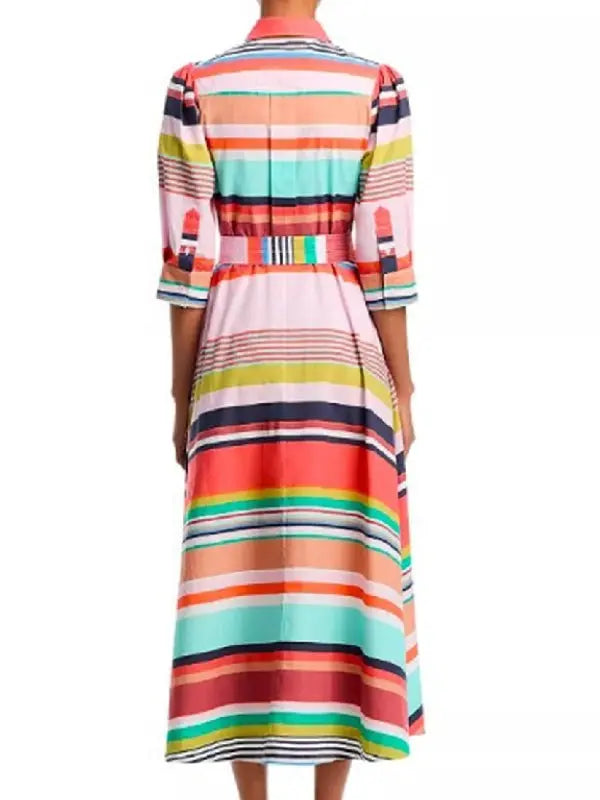 The Today Show 2025 Bobbie Thomas Striped Shirt Dress USA Jackets