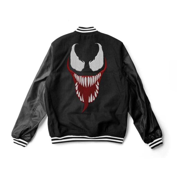 Venom Black Wool Varsity Jacket