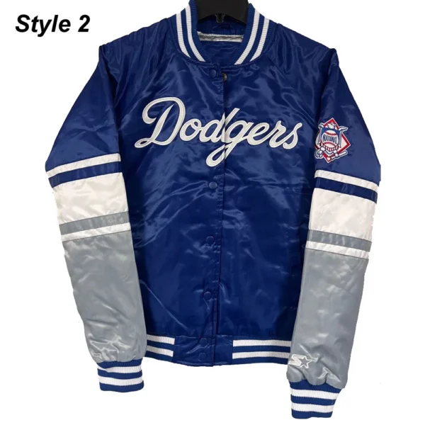 LA Dodgers National Royal Blue Satin Jacket