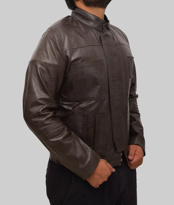 Carl Mens Dark Brown Leather Jacket