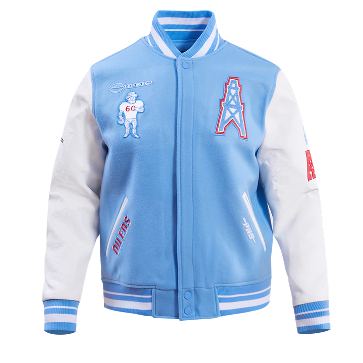 Houston Oilers Retro Classic Rib Wool Varsity Jacket