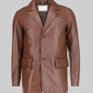 James Men’s Brown Leather Coat