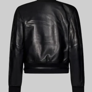 Jenna Women’s Black Leather Varsity Jacket