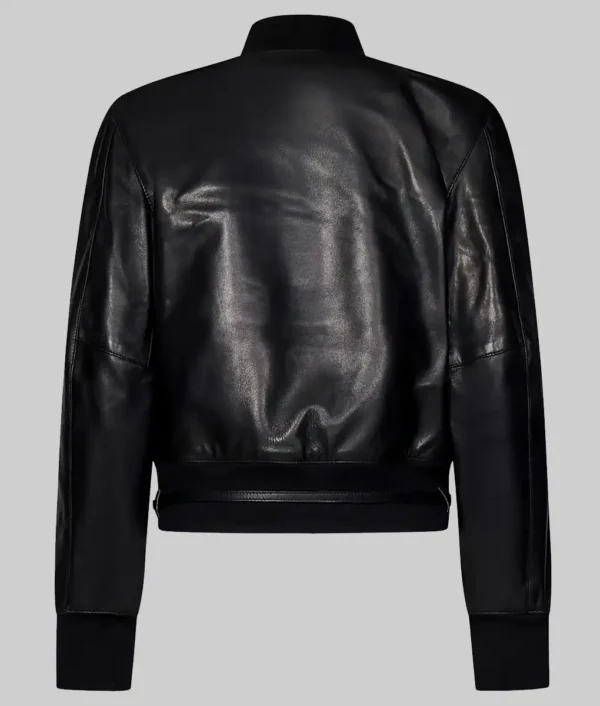 Jenna Women’s Black Leather Varsity Jacket