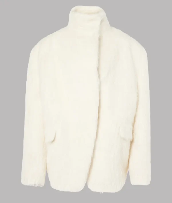 Jennifer Lopez White Fur Jacket