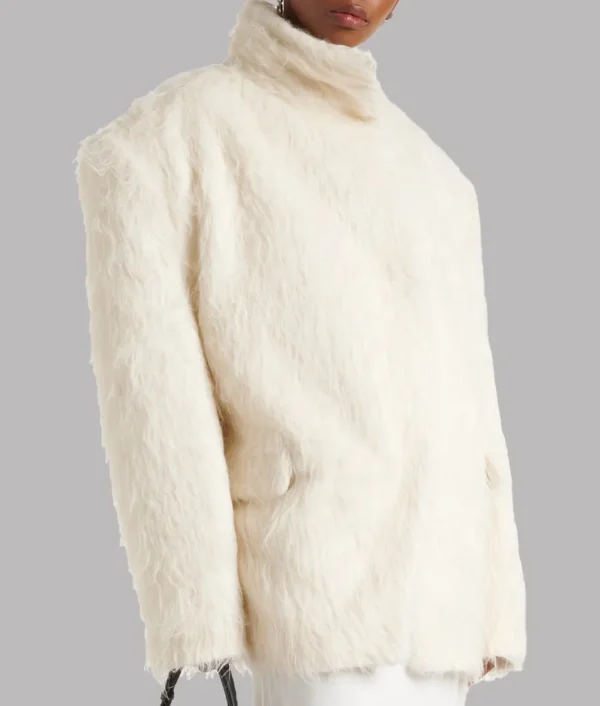 Jennifer Lopez White Fur Jacket