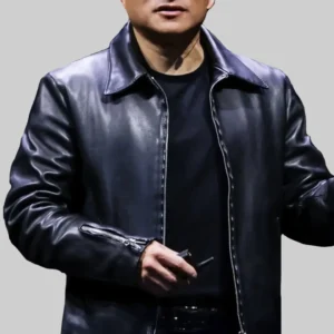 Jensen Huang Black Leather Jacket