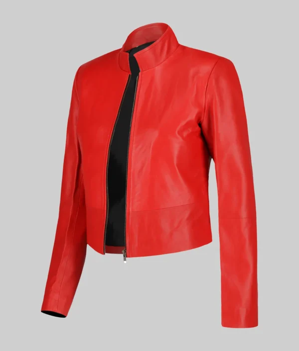 Kendall Womens Red Leather Jacket