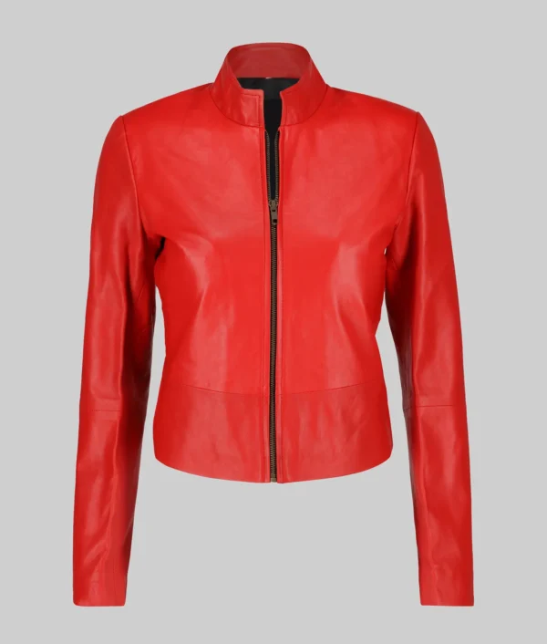 Kendall Womens Red Leather Jacket