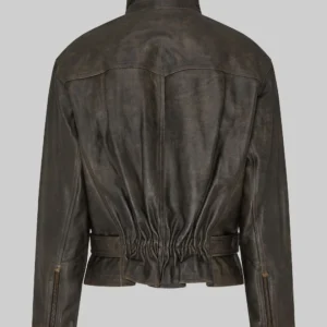 Lady Gaga Distressed Leather Jacket