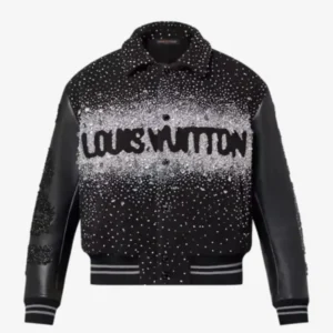 J-hope X Louis Vuitton Black Varsity Jacket