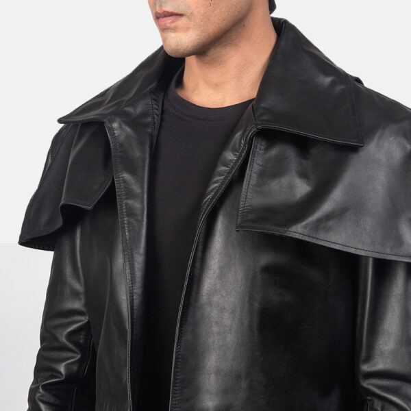 Classic Black Leather Duster