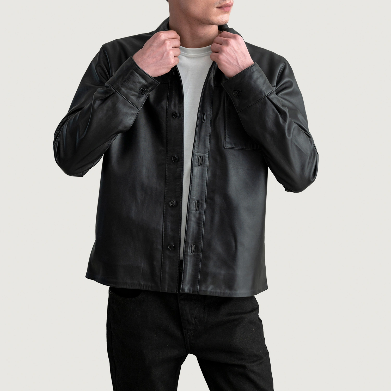 Scout Black Leather Shirt