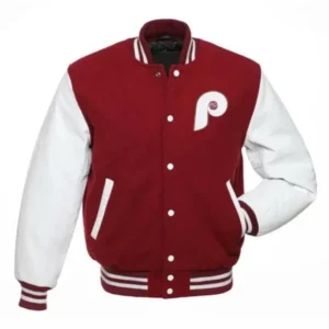 Philadelphia Phillies Varsity Burgundy And White Jacket