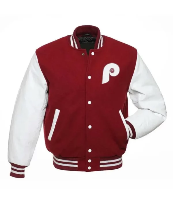 Philadelphia Phillies Varsity Burgundy And White Jacket