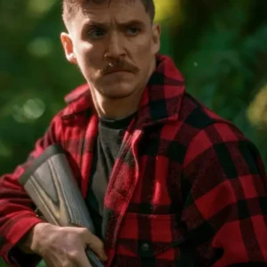 Strange Darling 2024 Kyle Gallner Plaid Jacket