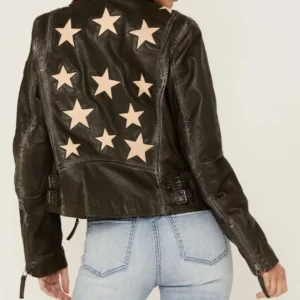 Women’s Christy Scatter Star Leather Jacket