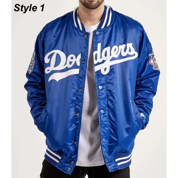 LA Dodgers National Royal Blue Satin Jacket