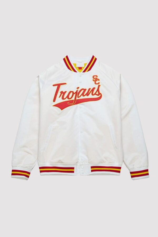 USC Trojans Lightweight White Satin Jacket