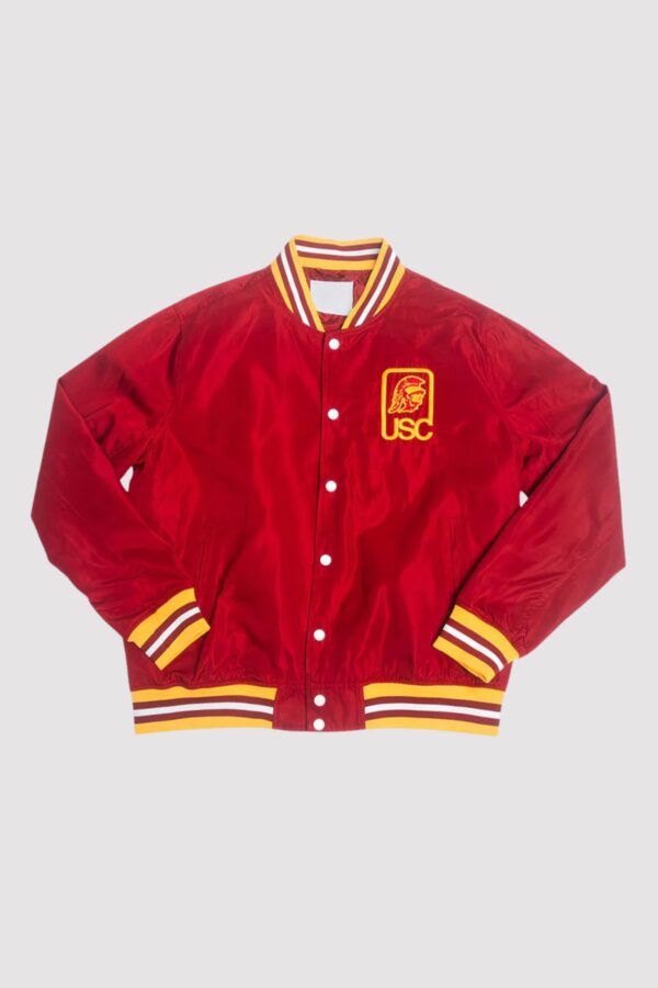 USC Trojans Script Logo Bomber Red Jacket