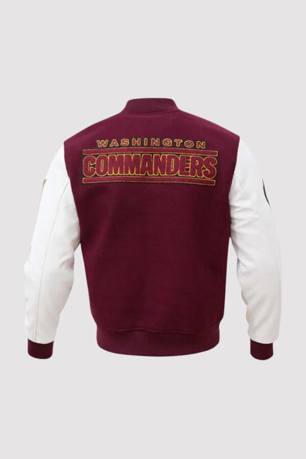 Washington Commanders White/Burgundy Letterman Jacket