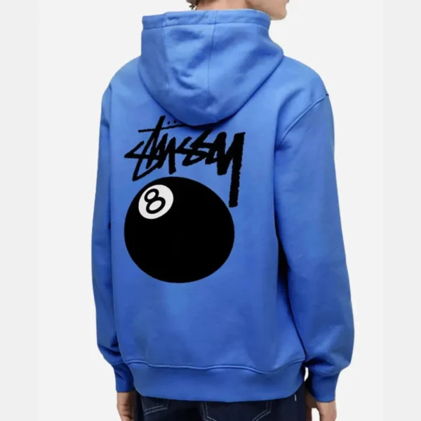 8 Ball Unisex Stussy Blue Hoodie