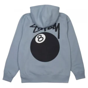 Stussy 8 Ball Unisex Hoodie Grey