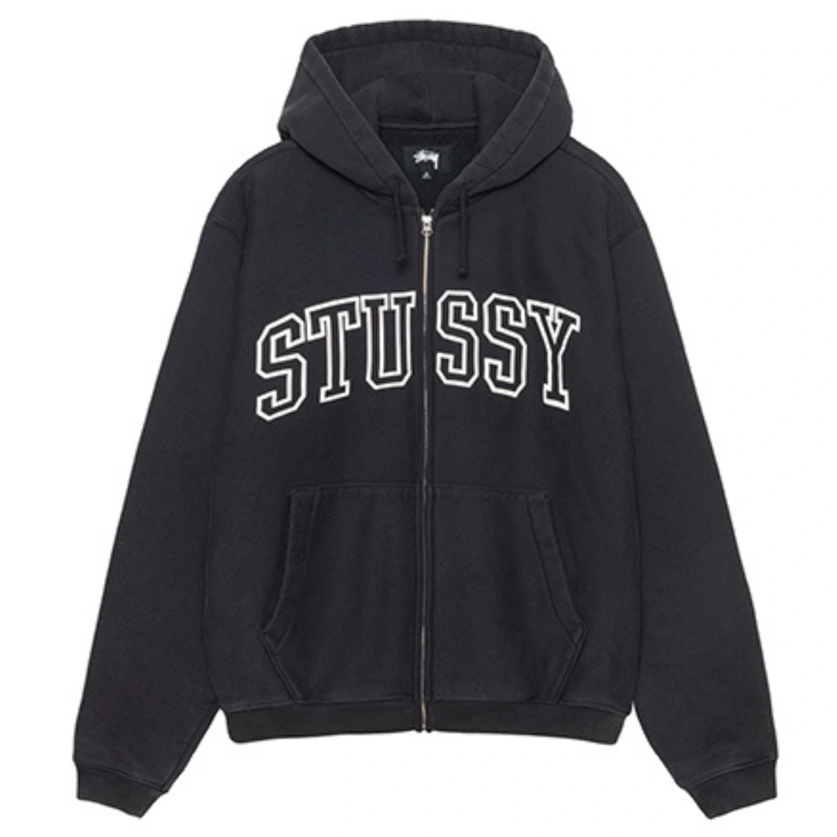 Stussy Unisex Outline Zip Hoodie Black