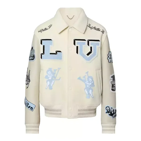 Mens Louis Vuitton Varsity Leather Jacket