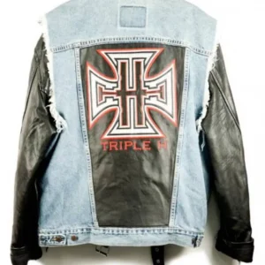 WWE Triple H Denim Leather Jacket USA Jackets