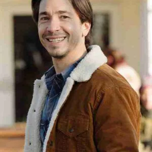 Christmas with the Campbells 2022 Justin Long Brown Denim Jacket