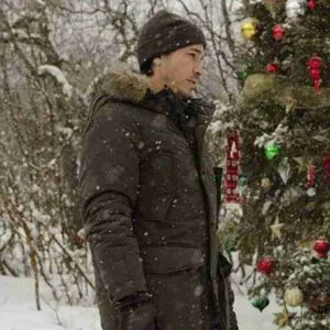 Christmas with the Campbells Justin Long Olive Green Shearling Jacket