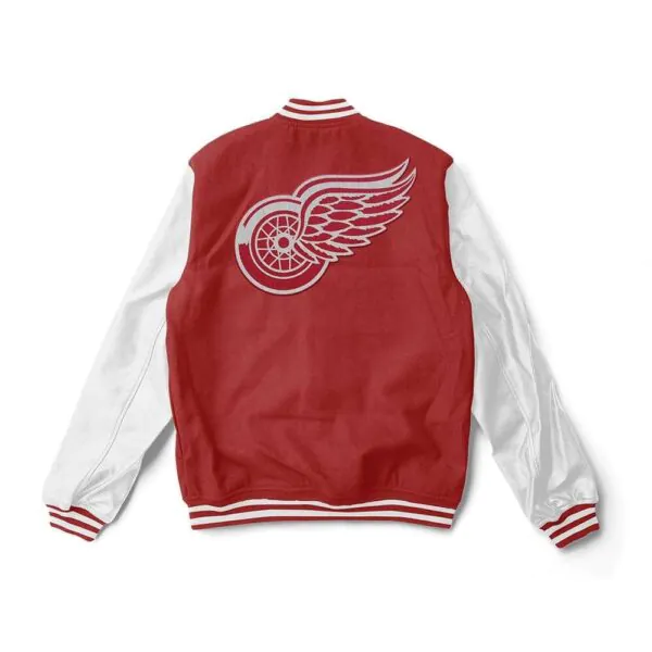 Detroit Red Wings Red And White Varsity Jacket