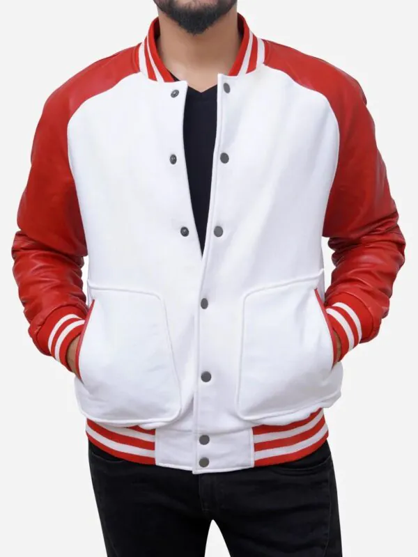 Mens Wool Blended Varsity Baseball Letterman Jacket