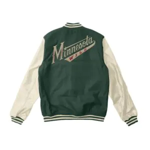 Minnesota Wild Green And Cream Varsity Jacket