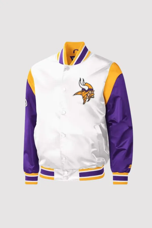 Minnesota Vikings Throwback Satin Varsity Jacket